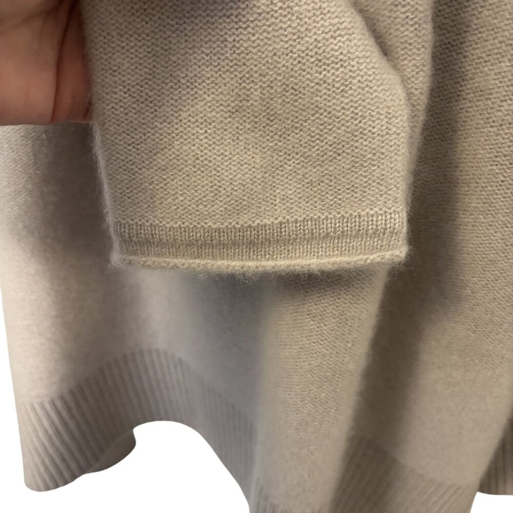 Chicos Beige Cowl Neck Long Sleeve Sweater Size 3 (16) Ribbed Hem 100 % Cashmere - Picture 5 of 12